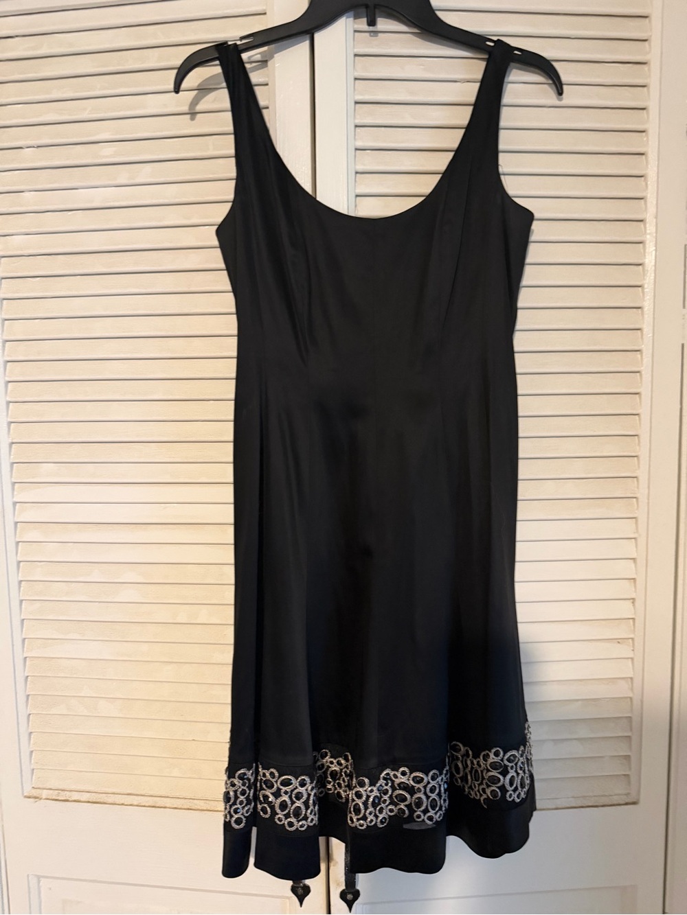 Nine West Black Sleeveless fit and flare with beaded  Hem